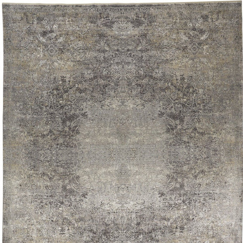 4' X 5' Tan And Gray Oriental Distressed Area Rug